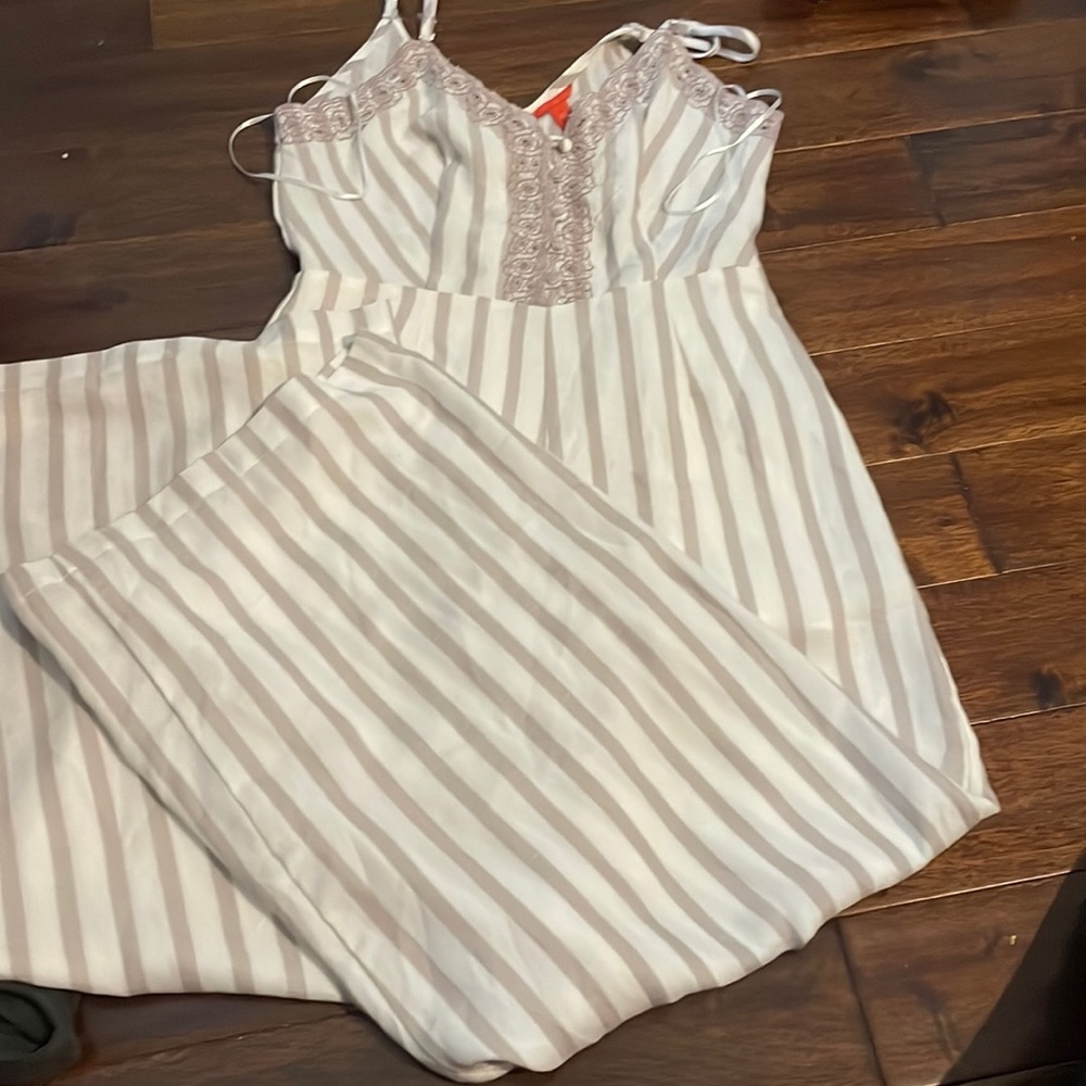 stripped jumper with lace details